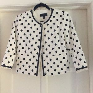 J. Crew tweed Polk dot jacket
